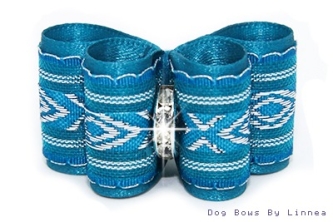 Teal Silver Diamond X