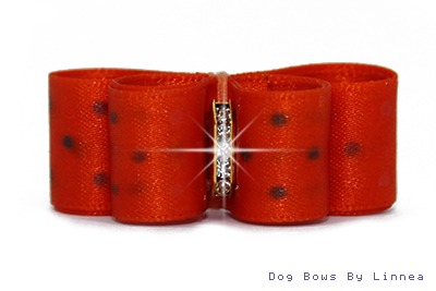 Orange Satin with Metallic Dots