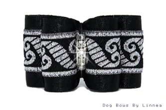 Black/Silver Scroll Jaquard
