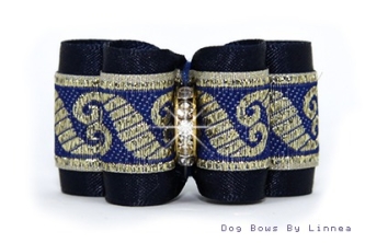 Navy With Gold Waves