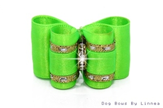 Fluorescent Green Satin w/ Gold Edge