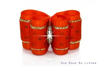 Orange Satin w/ Gold & Metallic Dots