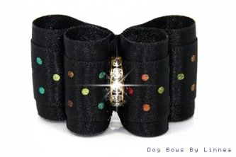 Black Satin w/ Metallic Dots