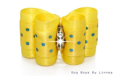 Yellow Satin w/ Metallic Dots