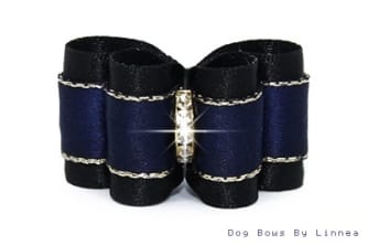 Precious Satin - Navy w/ Silver