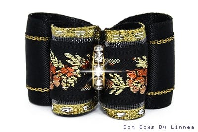 Gold Metallic Floral Jacquard Orange