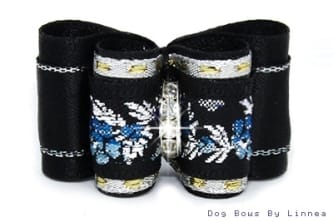 Silver Metallic Floral Jacquard Blue