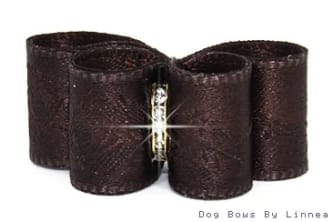 Rose Jacquard Brown Satin