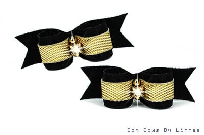 Black Satin Gold Plated Maltese Pair