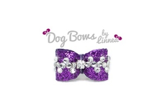 Mini Puppy ~ Magenta Glitter w/ Crystals