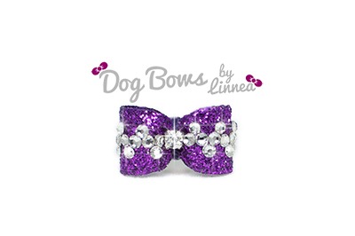 Mini Puppy ~ Magenta Glitter w/ Crystals