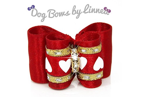 Red Gold Heart Satin