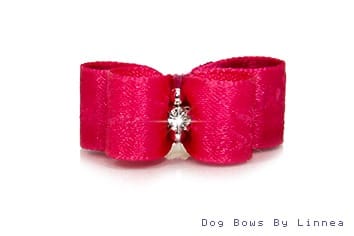 Shocking Pink Jacquard Rose Satin