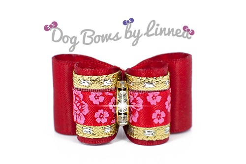 Red Satin w/ Hawaiian flowers