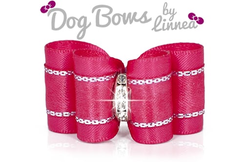 Precious Colorful Satin ~ Shocking Pink w/ Silver