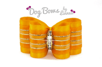 Marigold Satin Sheer Gold Stripe