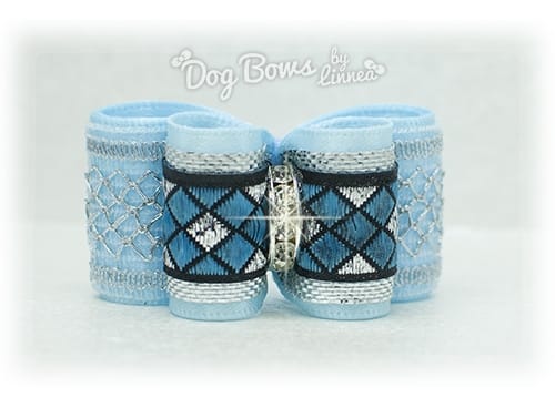 Light Blue Silver Harlequin Jacquard