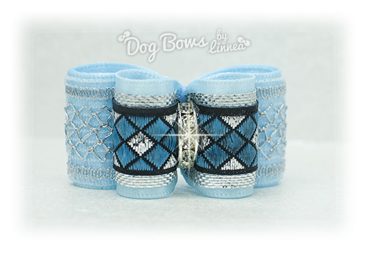 Light Blue Silver Harlequin Jacquard