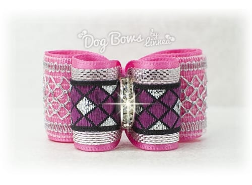 Hot Pink Silver Harlequin Jacquard