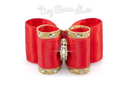 Classic Gold Satin Hot Red