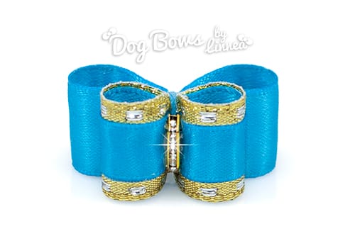 Classic Gold Satin Vivid Blue
