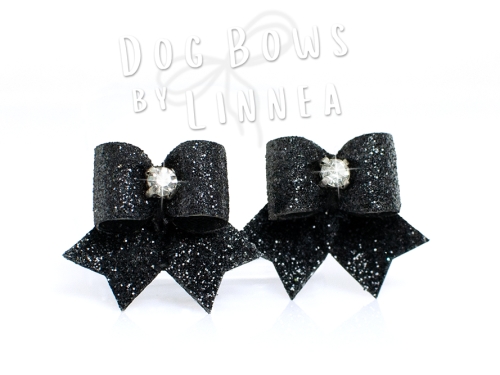 Black Glitter Maltese Pair