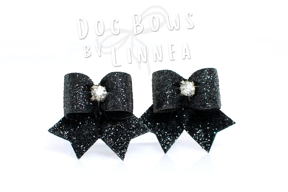 Black Glitter Maltese Pair
