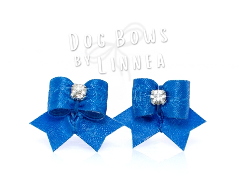 Royal Blue Jacquard Rose Maltese Pair
