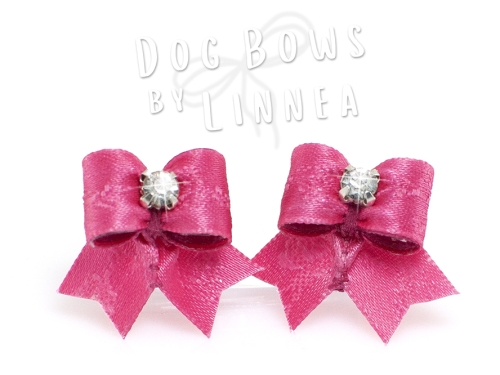 Shocking Pink Jacquard Rose Maltese Pair