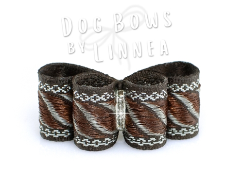 Brown & Silver Jacquard with waves