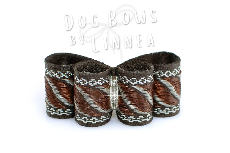 Brown & Silver Jacquard with waves