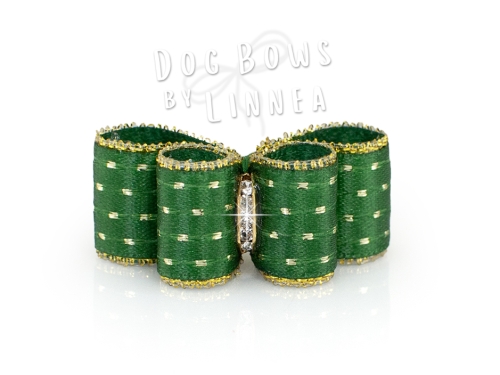 Forest Green Shimmer Dot Gold