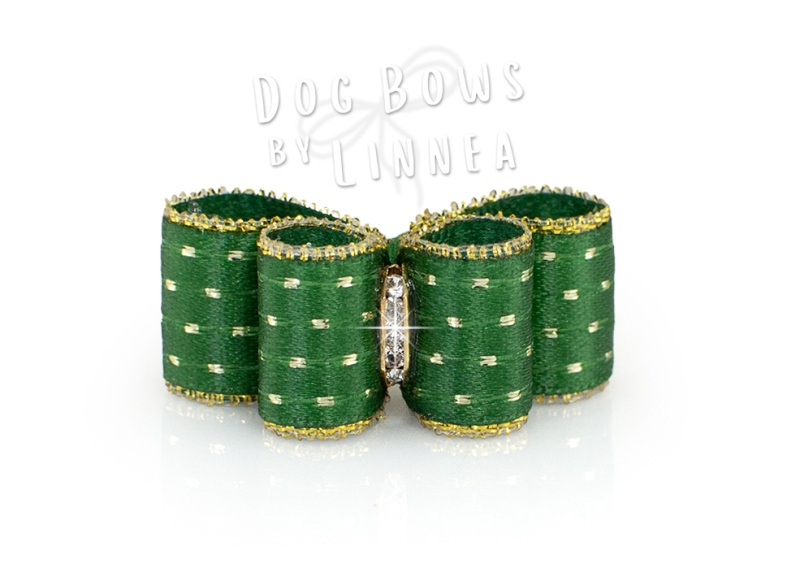 Forest Green Shimmer Dot Gold