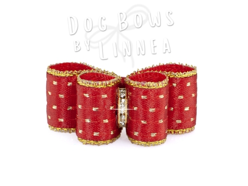 Hot Red Shimmer Dot Gold