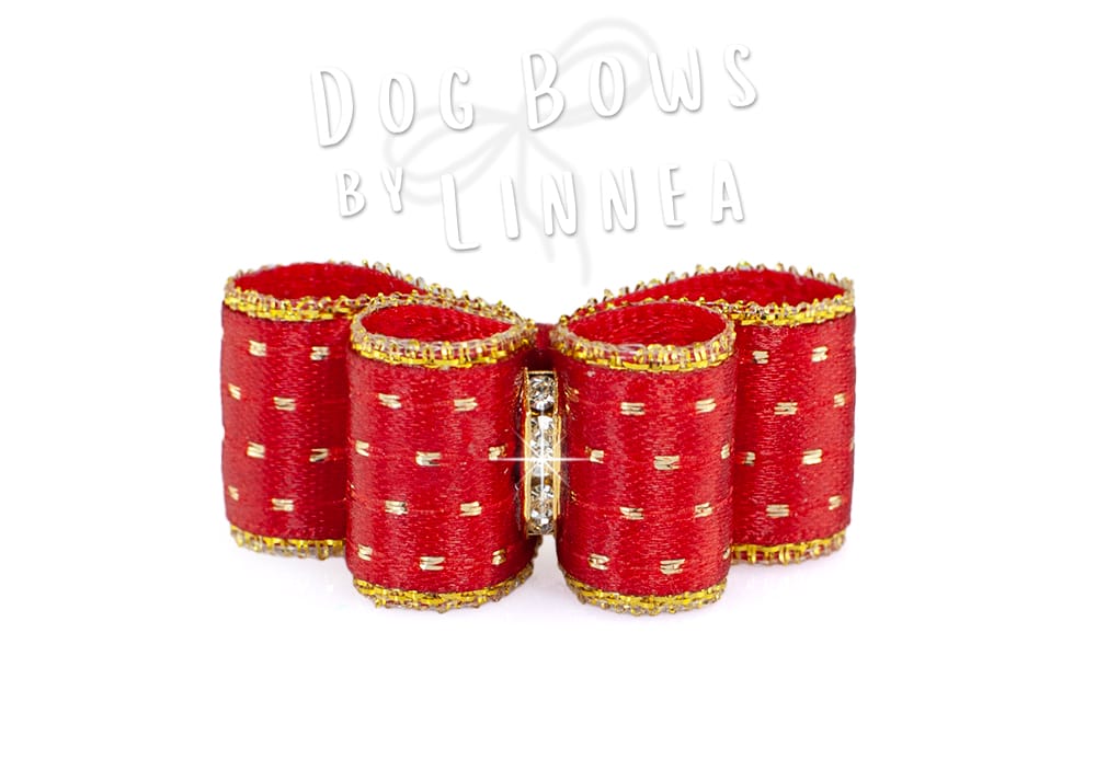 Hot Red Shimmer Dot Gold